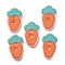 2-Hole Printed Opaque Resin Buttons, Carrot, Orange, 15x9x2.3mm, Hole: 1.4mm