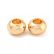 Brass Beads, Large Hole Beads, Cadmium Free & Nickel Free & Lead Free, Rondelle, Real 18K Gold Plated, 19.5x13mm, Hole: 9mm