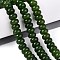 Natural White Jade Beads Strands, Smooth Rondelle, Dyed, Dark Olive Green, 10~10.5x5.5~6mm, Hole: 0.7~1.2mm, about 61~69pcs/strand, 14.37~15.55 inch(36.5~39.5cm)