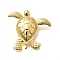 Brass Pendants, Cadmium Free & Lead Free, Sea Turtle Charms, Real 18K Gold Plated, 28x31x6mm, Hole: 4x2.5mm