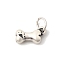 Fine Silver Pendants, Antique Silver, Bone Shape Charms, 13x7.5x4.5mm, Jump Ring: 6x0.8mm, Inner Diameter: 4mm