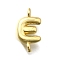 Brass Connector Charms, Lead Free & Cadmium Free, Long-Lasting Plated, Rack Plating, Real 18K Gold Plated, Letter E, 12.5x7x2.5mm, Hole: 1.2mm