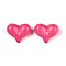Opaque Acrylic Beads, Heart, Deep Pink, 17x22x10mm, Hole: 1.4mm, about 255pcs/500g