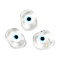 Handmade Evil Eye Lampwork Beads, Oval, Clear, 18x14x7mm, Hole: 2mm