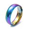 Ion Plating(IP) 304 Stainless Steel Flat Plain Band Rings, Rainbow Color, Size 5~12, Inner Diameter: 15~22mm, 6mm