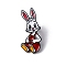 Rabbit Enamel Pins, Alloy Brooches for Backpack Clothes, Red, 35x17mm