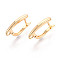 Brass Hoop Earring Findings, Cadmium Free & Nickel Free & Lead Free, Real 18K Gold Plated, 20x13x3mm, Hole: 1.8mm, Pin: 1mm