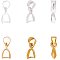 Brass Ice Pick Pinch Bails, Golden & Silver, 10x5.5x3mm, Pin: 0.8mm, 160pcs/box