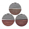 Resin & Wood Pendants, Flat Round, Sienna, 49x3~4mm, Hole: 2mm