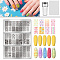 Plant Theme Stainless Steel DIY Nail Art Templates, Template Tool, Mixed Shapes