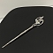 Moonstone Hair Sticks, Alloy Hair Accessories for Women Girls, Platinum, 170mm