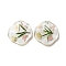 Inner Dried Flower Transparent Resin Pendants, Leaf Charms, Yellow, 31.5x30x4mm, Hole: 1.8mm