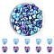 200Pcs 2 Colors ABS Plastic Beads, Heart, AB Color Plated, Blue, 9x9x4.5mm, Hole: 1.6mm, 100pcs/color
