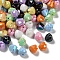 UV Plating Opaque Acrylic Beads, Iridescent, Bud, Mixed Color, 15x15.5mm, Hole: 2.5mm