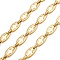 304 Stainless Steel Oval with Cross Link Chains, Ion Plating(IP), Unwelded, with Spool, Real 18K Gold Plated, Link: 13.5x6.5x1.3mm and 6.5x4x1.8mm, about 16.40 Feet(5m)/Roll