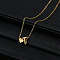 Alloy Letter Heart Pendant Necklaces for Women, Golden, Letter T, 15.75 inch(40cm)