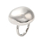 Oval Brass Finger Rings for Women, Platinum, Inner Diameter: 17mm