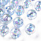 Transparent Acrylic Beads, AB Color Plated, Round, Cornflower Blue, 16x15mm, Hole: 2.8mm