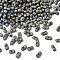 Opaque Glass Beads, Peanut, Steel Blue, 6.5x3.5x2.5~3mm, Hole: 1mm, about 541pcs/bag