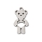 201 Stainless Steel Pendants, Bear Charm, Laser Cut, Anti-Tarnish, Stainless Steel Color, 18x9.5x1mm, Hole: 1.5mm