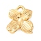 304 Stainless Steel Pendants, Flower, Cadmium Free & Lead Free & Nickel Free, Golden, 17.5x16x13.5mm, Hole: 2.5mm