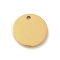 Ion Plating(IP) 304 Stainless Steel Pendants, Stamping Blank Tag, Flat Round Charm, Real 18K Gold Plated, 12x1.5mm, Hole: 1.2mm