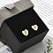 Rack Plating Brass Micro Pave Clear Cubic Zirconia Stud Earrings, Heart, Letter F, 8.5x9.5mm