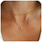 Bohemian Style Stainless Steel Double Layer Initial Pendant Necklaces, Golden, Letter K, 15.75~19.69 inch(40~50cm)
