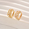 Elegant Imitation Pearl Hoop Earrings for Women, Brass Earrings, Real 18K Gold Plated, 15x13mm