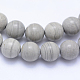 Natürliche Silber Linie Jaspis Perlen Stränge G-F531-6mm-O-3