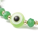 Bracelet extensible en perles de verre et résine mauvais œil pour femme BJEW-JB08599-5