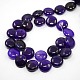 Natural Agate Flat Round Bead Strands G-N0073-16x6mm-25-2