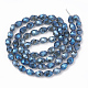 Chapelets de perles en verre électroplaqué EGLA-T008-07G-2