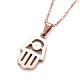 304 Stainless Steel Pendant Necklaces NJEW-I232-20RG-3