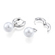 Pendientes de aro colgantes de perlas de plástico ABS EJEW-N011-106P-2