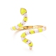 Snake Wrap Enamel Cuff Ring for Women RJEW-C004-25-RS-2