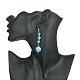 Gestreifte Ohrhänger aus runden Perlen aus Kunstharz und Glas für Damen EJEW-JE05301-3