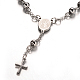 Pulseras de abalorios del rosario con la cruz BJEW-E282-03P-2
