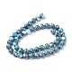 Brins de perles turquoise en ligne argent synthétique assemblés G-D0006-C13-8mm-2