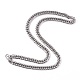 Collares de cadena de eslabones cubanos con corte de diamante de acero inoxidable 304 para hombres NJEW-I248-01P-1