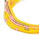 Bracelets de perles tressées en perles de verre ajustables BJEW-JB08952-03-4