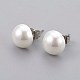 Perlas de concha perla orejeras EJEW-JE02894-01-2