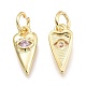 Латунные микро проложить кубического циркония подвески KK-P187-15E-G-2