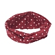 Polka Dot Pattern Polyester Cross Headbands OHAR-E016-01-4