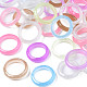 Lueur dans l'anneau de doigt transparent en plastique lumineux lumineux pour les femmes RJEW-T022-006-1