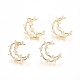 Brass Micro Pave Clear Cubic Zirconia Stud Earrings EJEW-G275-04G-1
