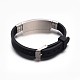 Bijoux bracelets de cordon en caoutchouc de couleur noire BJEW-G468-26-2