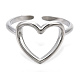 304 anneaux de manchette coeur creux en acier inoxydable RJEW-N038-122P-3