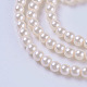 Fili di perle rotonde di perle di vetro tinto ecologico HY-A002-4mm-WH008-3