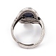 Oval Natural Lapis Lazuli Adjustable Rings RJEW-E067-06AS-3